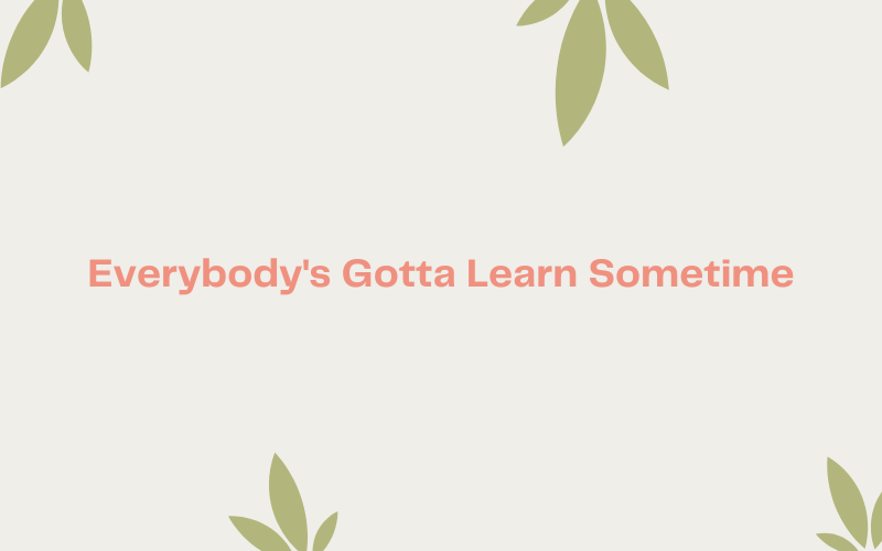 Everybody’s Gotta Learn Sometime